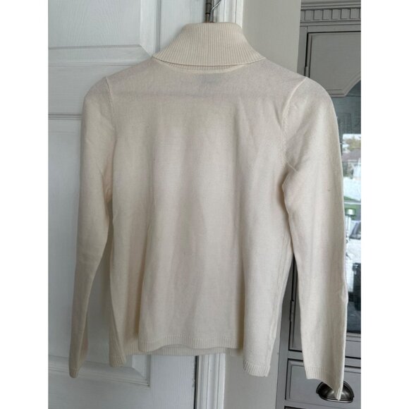 Pendleton Women's Medium 100% Merino Wool Ivory Turtleneck Sweater Timeless - Picture 3 of 6